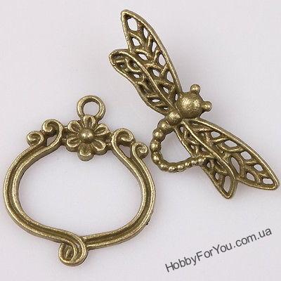 Тогл Стрекоза, бронза, 33*12 и 26*22 мм, R0510