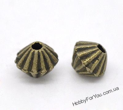 Бусина Юла маленькая, бронза, 5*4 мм, R0498