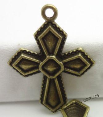 Подвеска Крест (Згарда) 7, ант. бронза, металл, 33*25мм., R1180