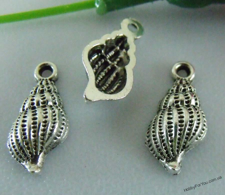 Подвеска Ракушка 2, металл, серебро, 20*10 mm., R0346