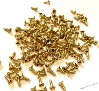 Саморезы для шкатулок, золото, 2*8 мм, R09112