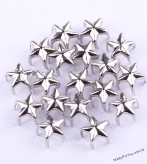 Заклепки Звезды, серебро, 7 мм, R0419