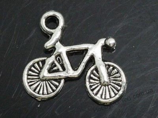 Подвеска Велосипед 1, серебро, 15,5*13,5 мм,  R0694