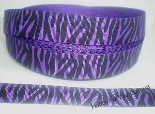 Лента репс фиолетовый зебра 9 мм- R0133