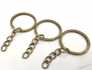 Основа для брелка №6, старая бронза, кольцо - 25 мм, длина основы - 47 мм, R0902