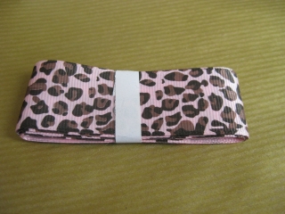 Лента репс св.розовый леопард 25 мм- R01411