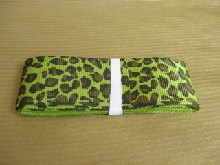 Лента репс зеленый леопард 25 мм- R01413