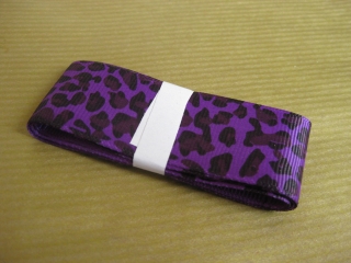 Лента репс фиолетовый леопард 25 мм- R01414