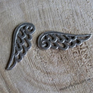 Подвеска Крыло Ангела, металл, серебро, 25*10 мм, R1343