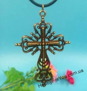 Крест большой Филигрань, металл, бронза, 42*63 мм, R1402