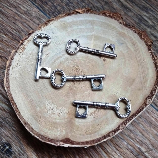 Подвеска Ключ Сердце, металл, серебро, 33*10 мм, R1520