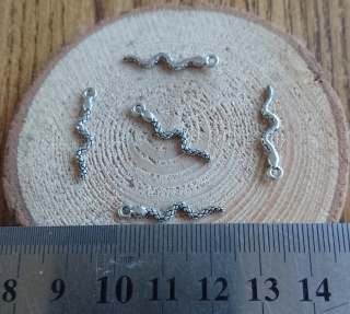 Подвеска Змея, металл, серебро, 23*5 мм., R18311