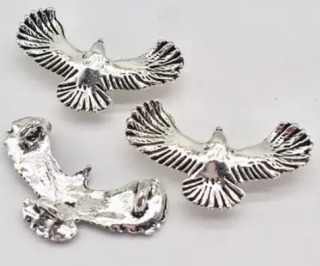 Коннектор Птица Орел, серебро, металл, 34х20 мм., R18291