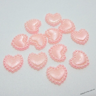 Декор Сердце  розовый перлам. 10 мм R01551