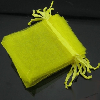 Органзовый мешочек, желтый, 7*9 см - R02582
