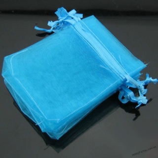 Органзовый мешочек, голубой, 7*9 см - R02585