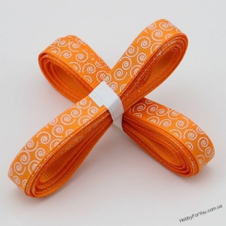 Лента репс, завиток на оранжевом 10 мм - R02714